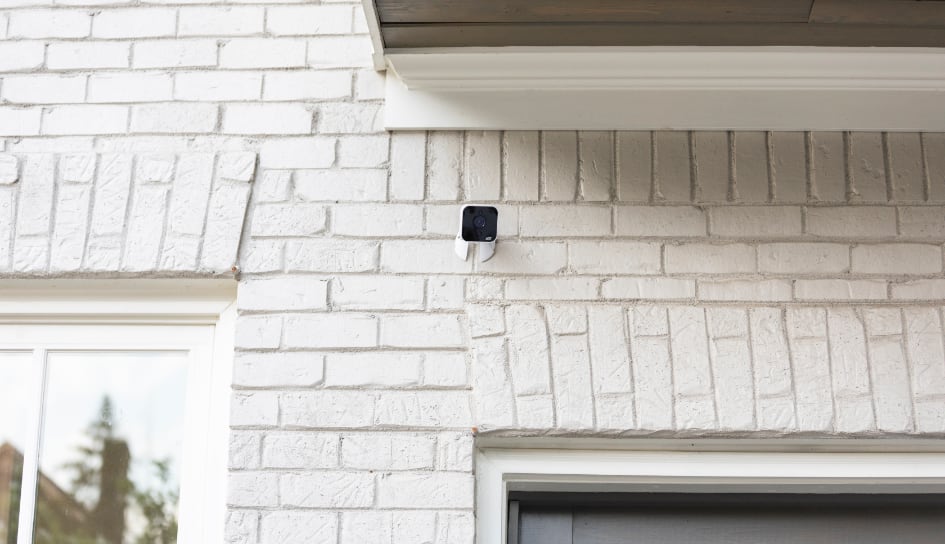 ADT outdoor camera on a Lawrence home